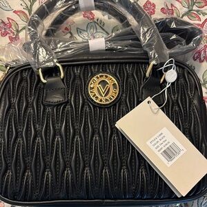 Valentino Orlandi Black Quilted Shoulder Bag